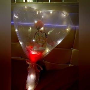 Beautiful Custom Hand Made Crystal Clear Stuffed LED Light Up Balloon
